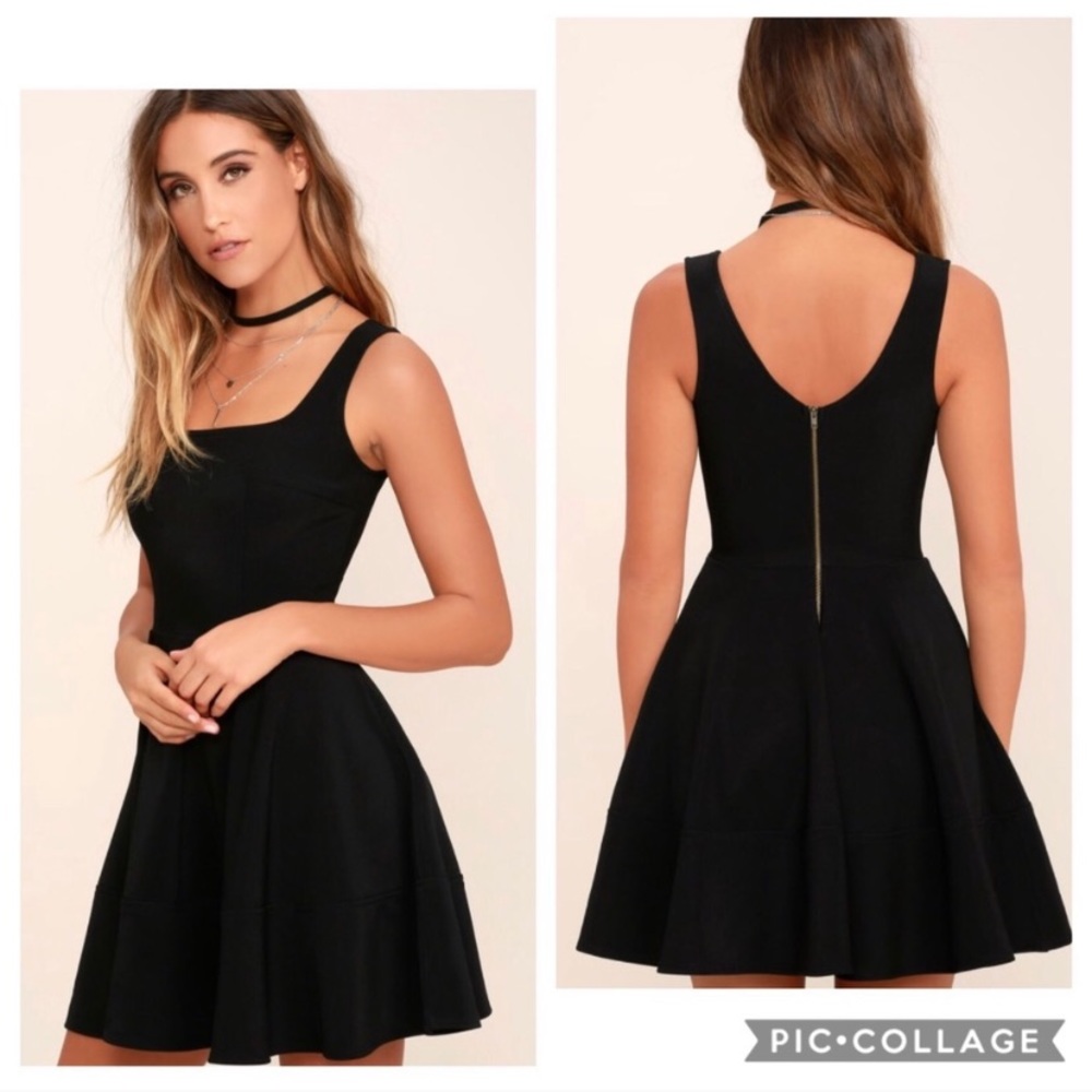 Square neck skater dress